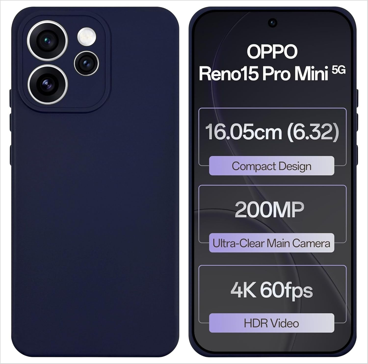 Original Premium Liquid Silicone Phone cover for Oppo Reno 15 Pro 5G Back Cover