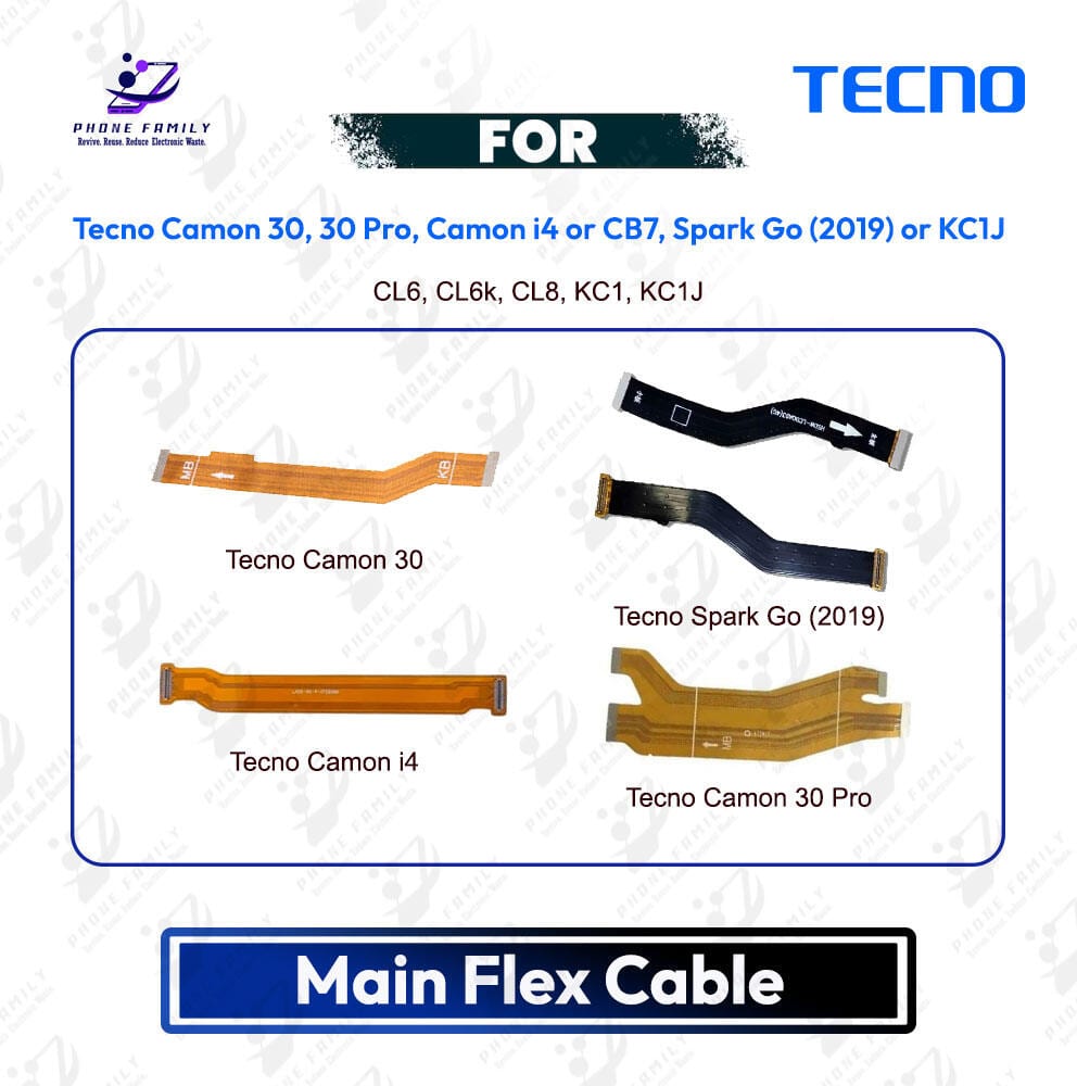Tecno Camon 30, Camon 30 Pro, Camon i4 or CB7, Spark Go (2019) or KC1J Main Board Motherboard Connector Flex Cable PCB Board Repair Spare Part Replacement - Price in Bangladesh