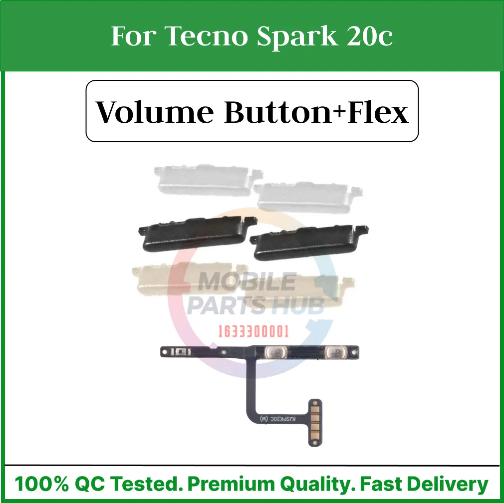 Tecno Spark 20c Power on / off Switch Button Side Volume Up Down Buttons +Flex Cable Replacement Parts Flex Cables Price in Bangladesh - Mobile.com.bd