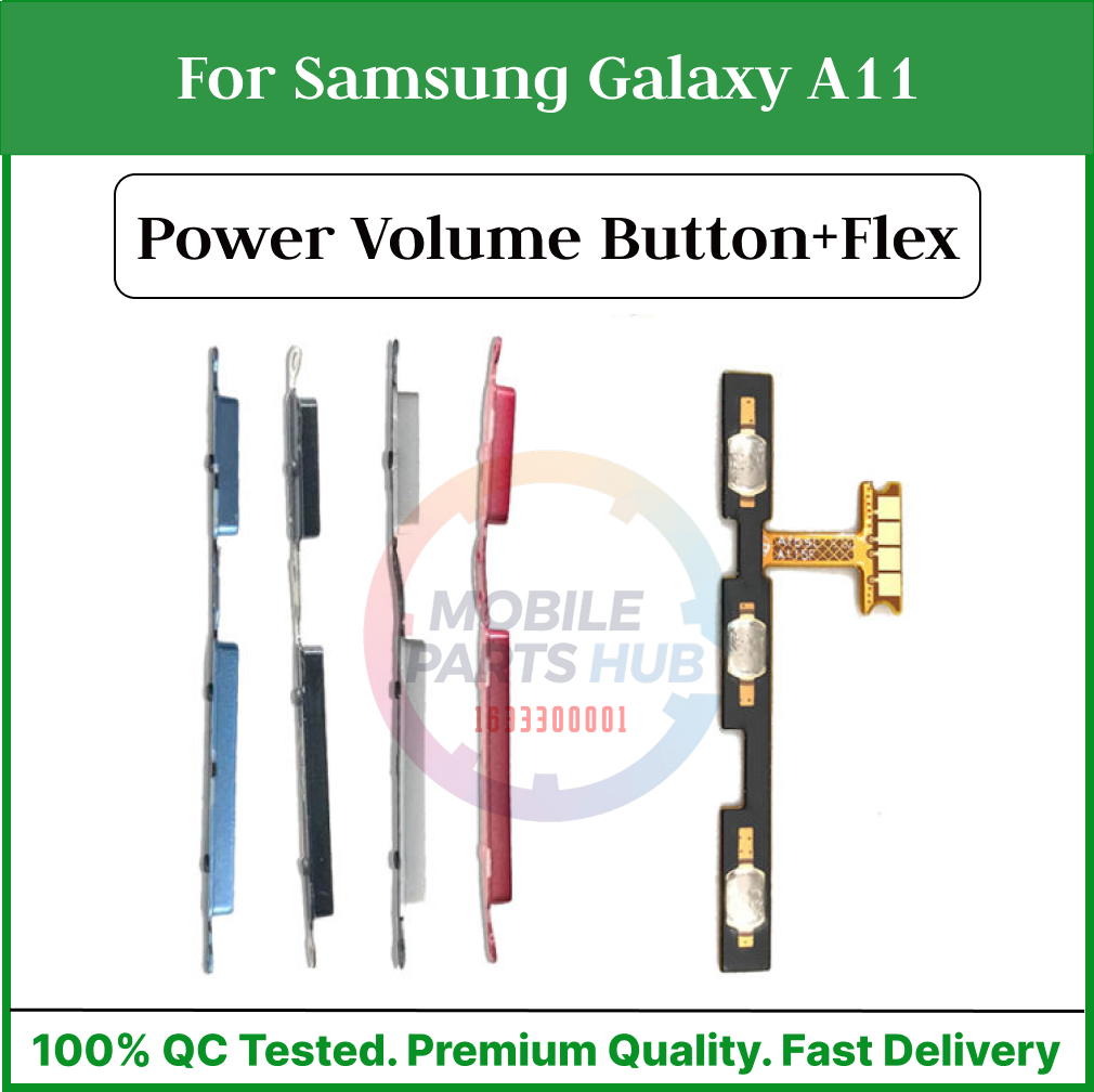 Samsung Galaxy A11 Compatible With External Side Buttons Power On Off switch + Volume Control Button Outside Side Keys And Power Flex Cable switch Replacement Parts