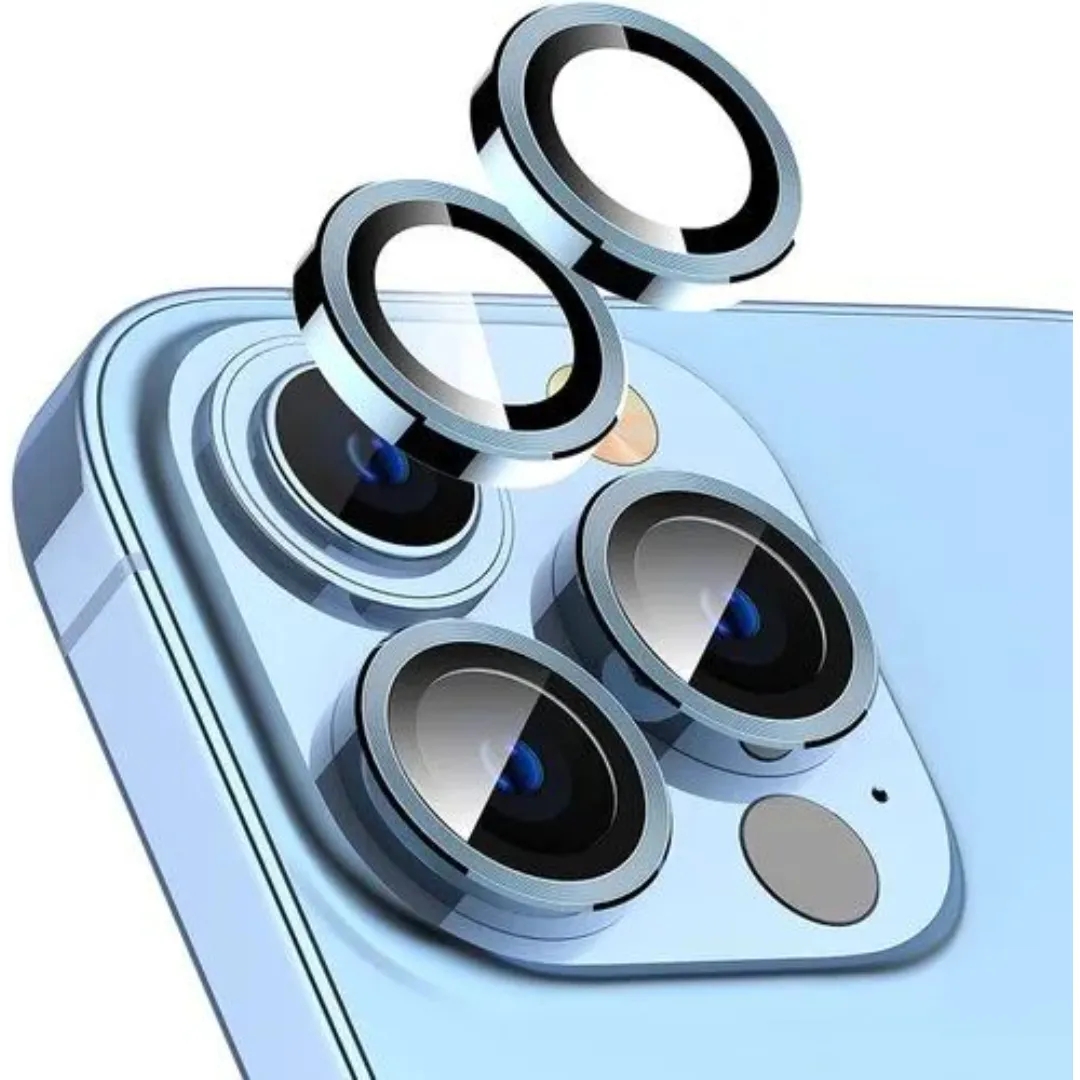 For Apple Iphone 13 Pro /Iphone 13 Pro Max 3Pcs Camera Lens Protector Rings Aluminum+Tempered Glass Scratch Resistant 1 Set