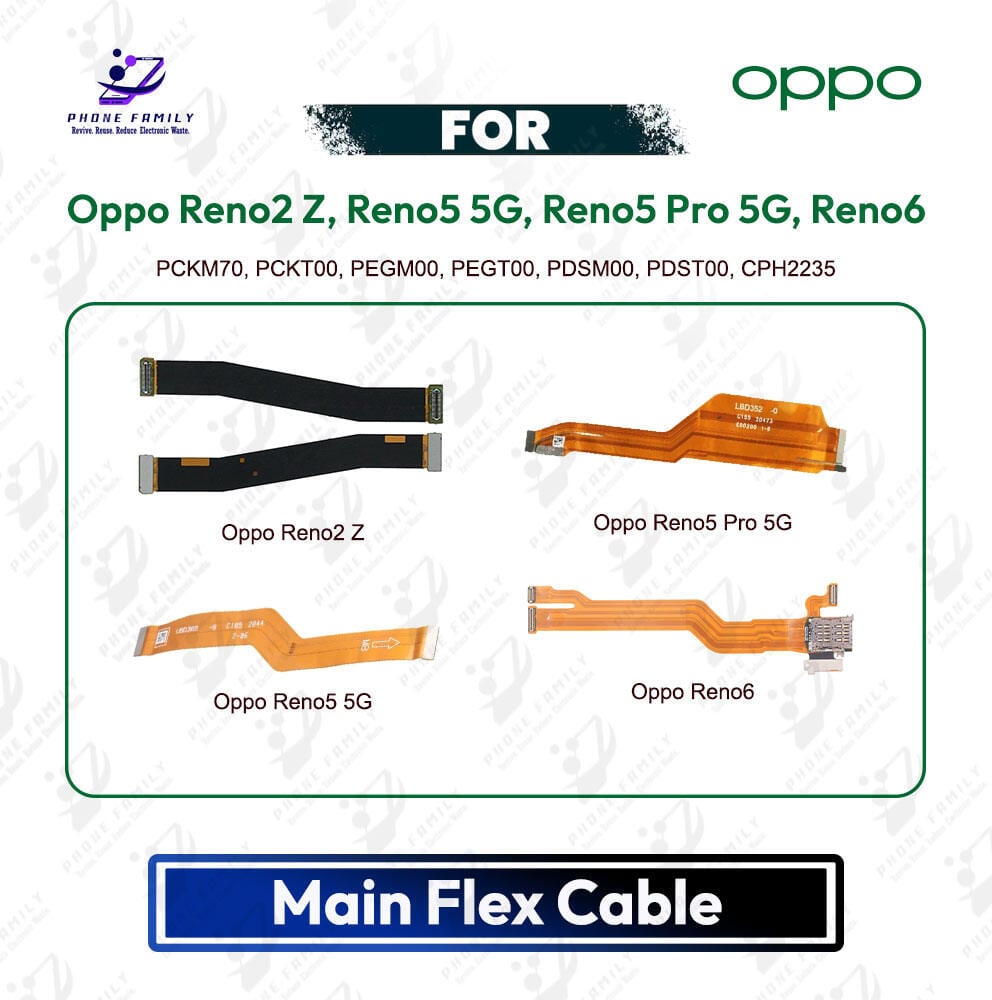 Oppo Reno2 Z, Reno5 5G, Reno5 Pro 5G, Reno6 Main Board Motherboard Connector Flex Cable - Price in Bangladesh