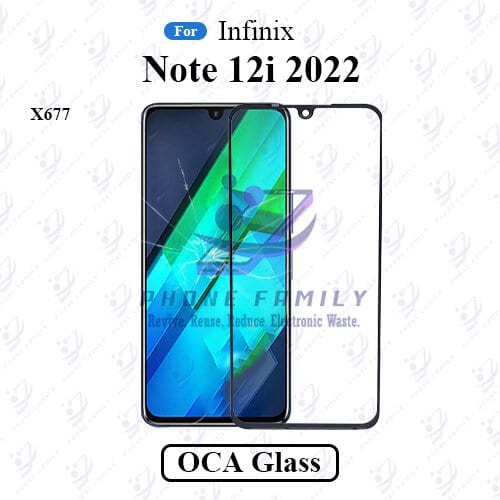 For Infinix Note 12i 2022 X677 Display Touch Screen Front Glass Lens + Lamination OCA , Not Tempered Glass Protector - Price in Bangladesh