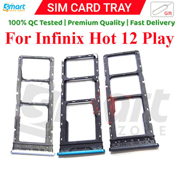 For Infinix Hot 12 Play (X6816C X6816) Sim Tray Micro SD Card Slot with Sim Ejector Pin Replacement Part - Price in Bangladesh