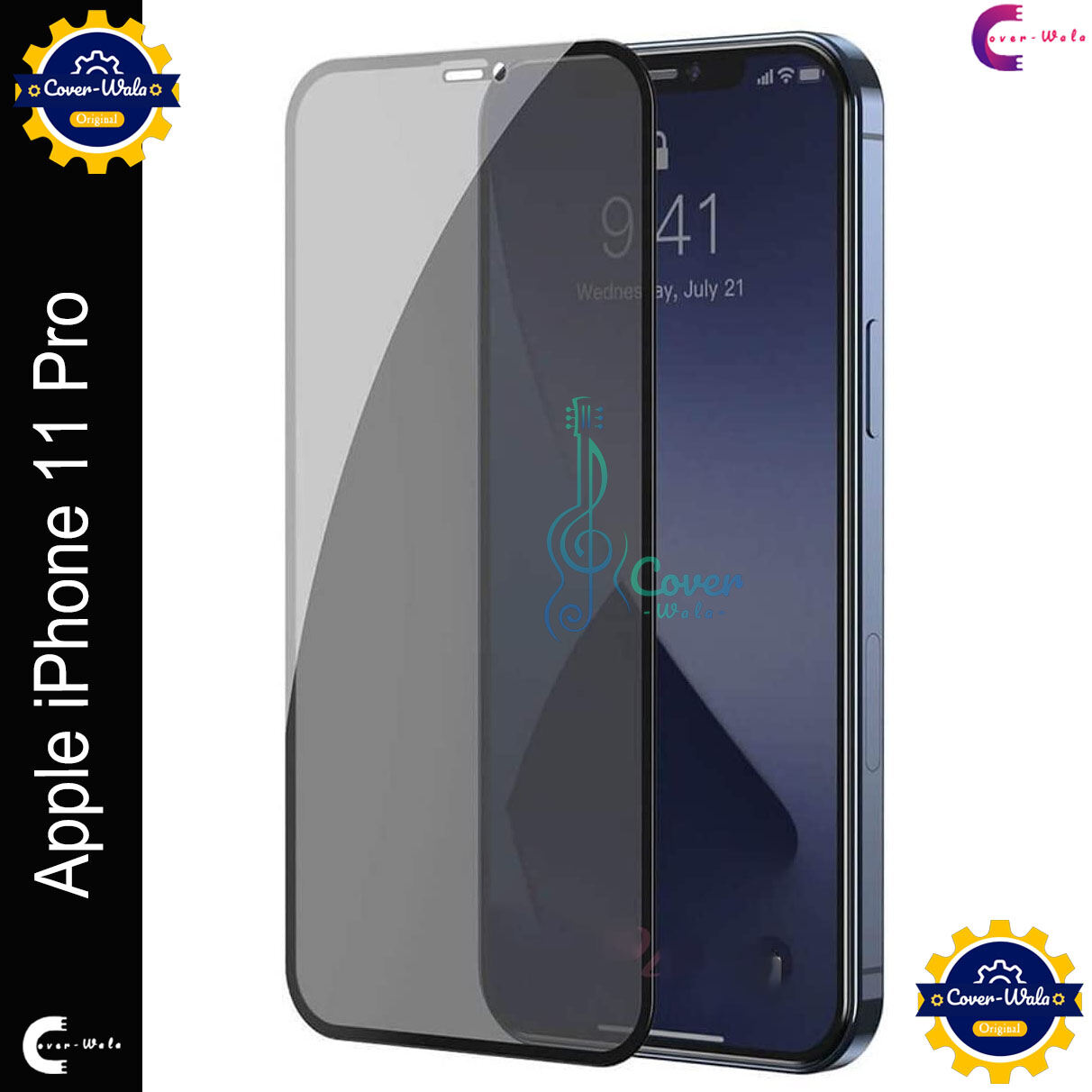 Apple Privacy Tempered Glass for Apple iPhone 11 Pro | Screen Protector Full HD Quality Tempered Glass Anti-Scratch Edge to Edge Coverage (Black) Screen Protectors Price in Bangladesh - Mobile.com.bd