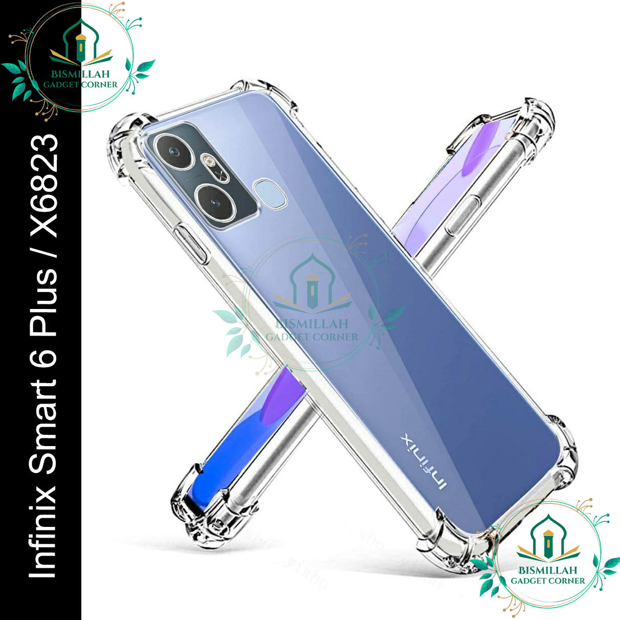 Transparent back cover For Infinix Smart 6 Plus / X6823 Luxury transparent Protect Back Cover Soft Case