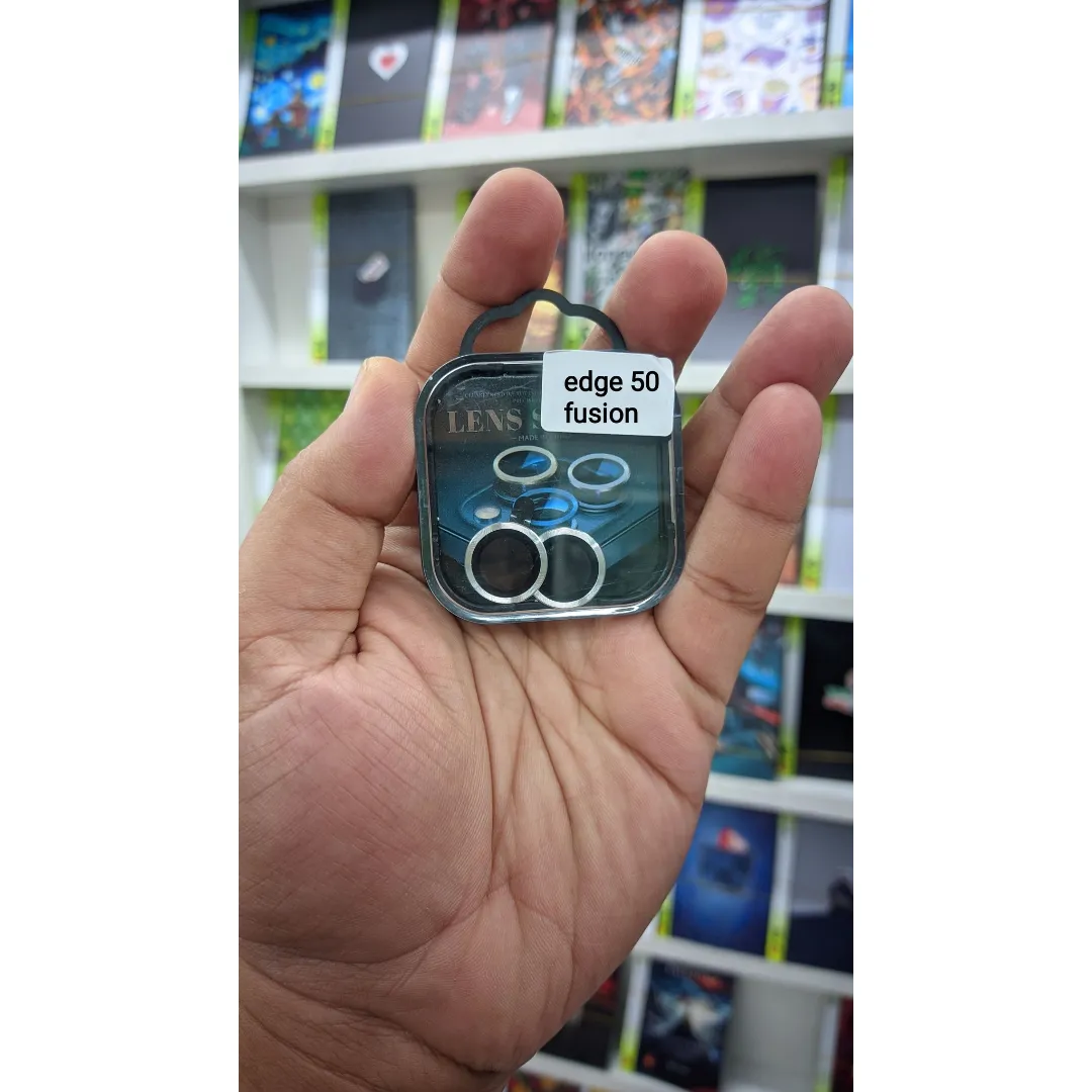 For Motorola Moto Edge 50 Fusion 5G 2Pcs Camera Lens Protection Ring Glass (Black - Silver) - Price in Bangladesh