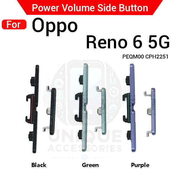OPPO Compatible with Oppo Reno 6 5G External Side Buttons Power On Off + Volume Control Button Outside Side Keys Buttons & Key Parts Price in Bangladesh - Mobile.com.bd