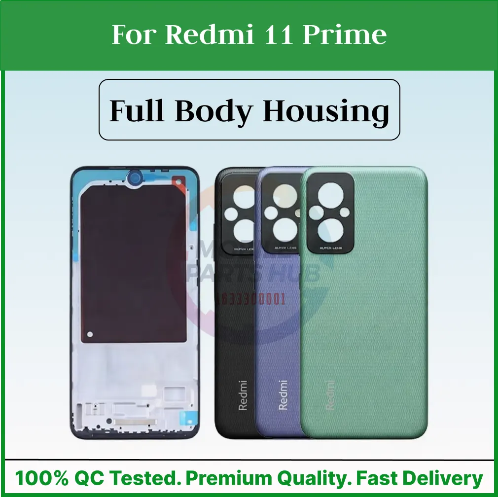 For Redmi 11 Prime Full Body Housing ( Side Frame + Back Panel Without Camera Glass ) Mobile Parts & Accessories Price in Bangladesh - Mobile.com.bd