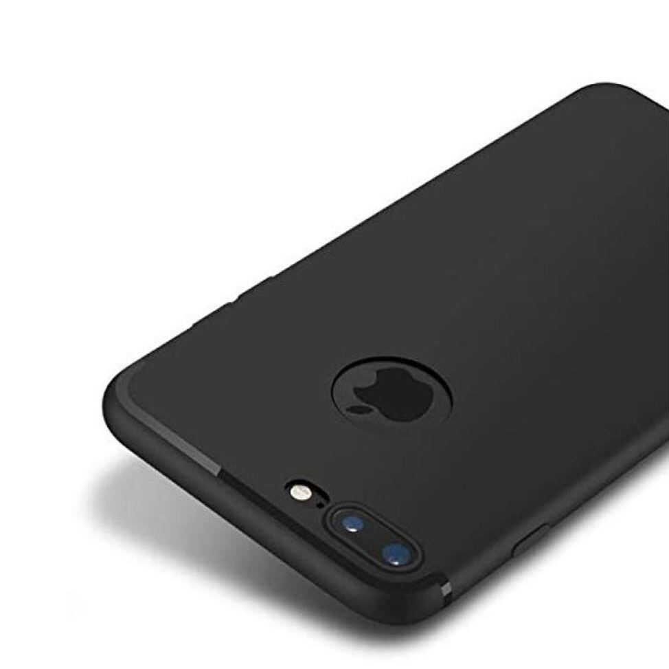 For iPhone 7 Plus / 8 Plus Premium Silicone Matte Soft Phone Case - Black - Phone