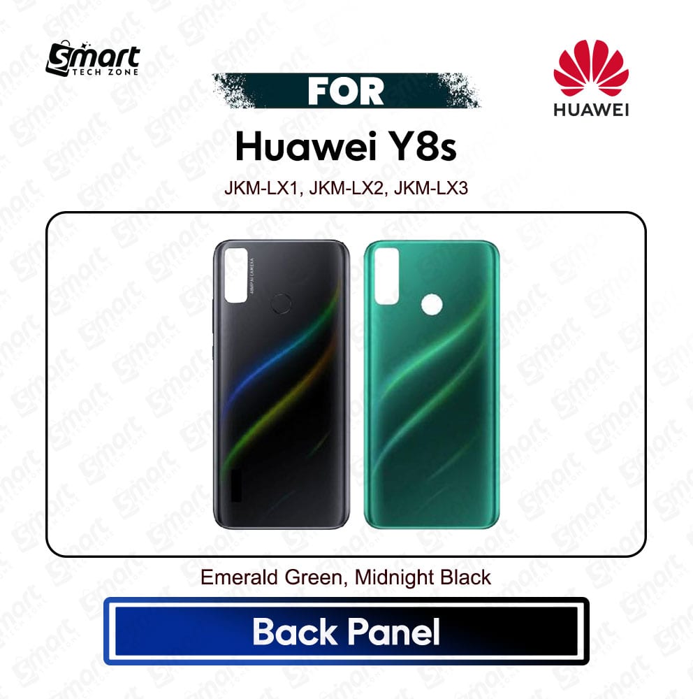 Huawei Y8s Back Cover Panel Backshell Casing with Logo All Colors Available Battery Door Replacement Part JKM-LX1, JKM-LX2, JKM-LX3 - Price in Bangladesh