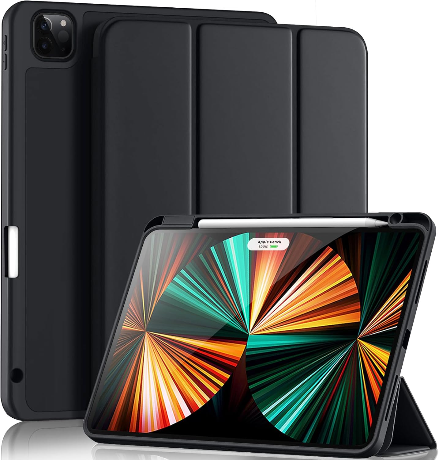 Apple Case For apple iPad Pro 11 inch 4th/3rd/2nd/1st Generation 2022/2021/2020/2018, Slim Trifold Stand Soft TPU Back Cover with Built-in Pencil Holder [Auto Sleep/Wake] Black - Navy Tablet Cases & Covers Price in Bangladesh - Mobile.com.bd