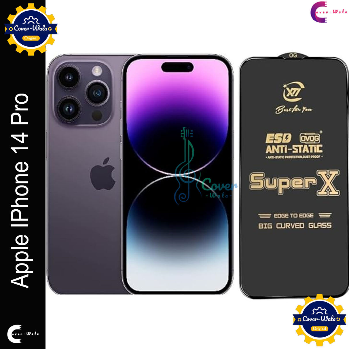 Apple Tele Shield Premium Edge to Edge Super X Tempered Glass Screen Protector for Apple iPhone 14 Pro - Pack of 1 (Black) Screen Protectors Price in Bangladesh - Mobile.com.bd