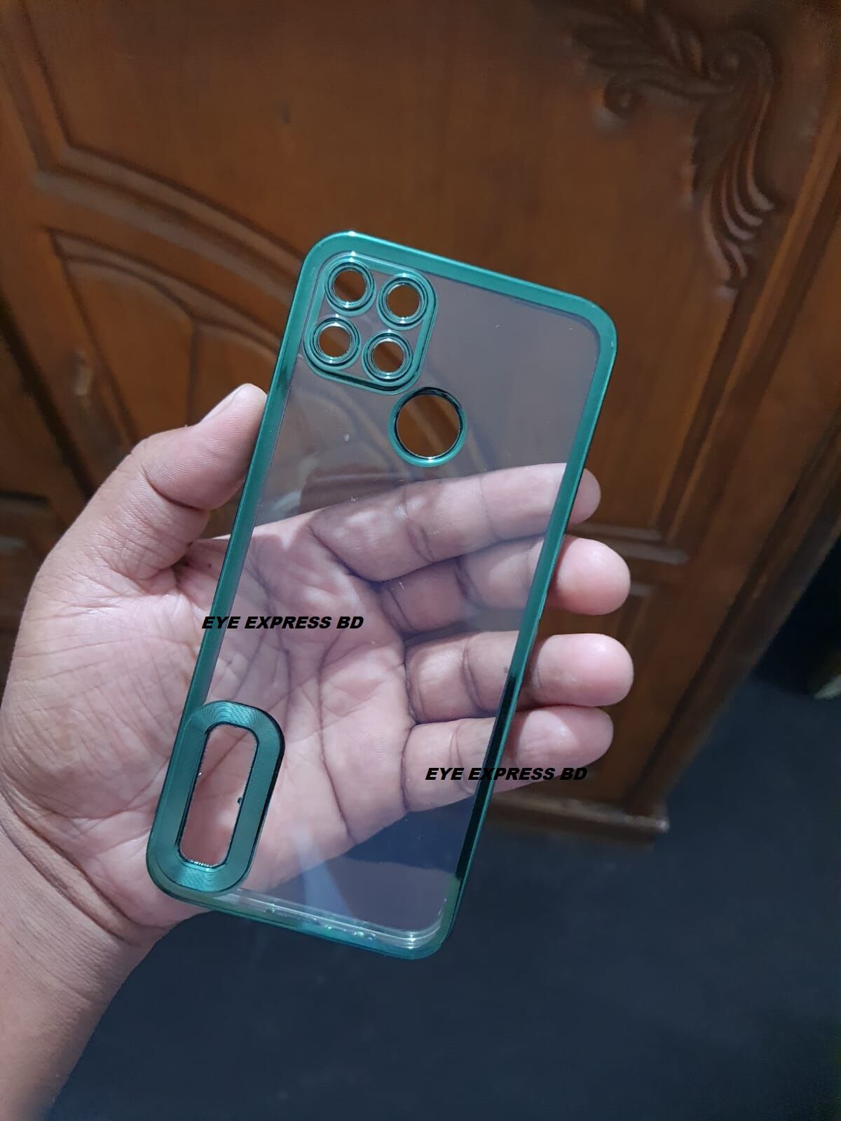 For Realme C21 High Quality Shookproof Transparent Back Cover With Slide Camera Protection