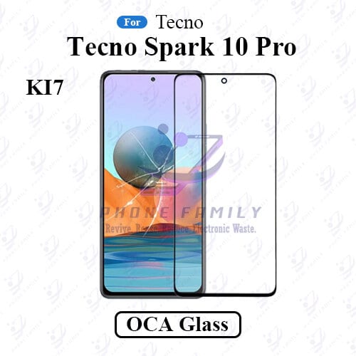 For Tecno Spark 10 Pro K17 LCD Display Touch Screen Front Glass Lens + Lamination OCA - Price in Bangladesh