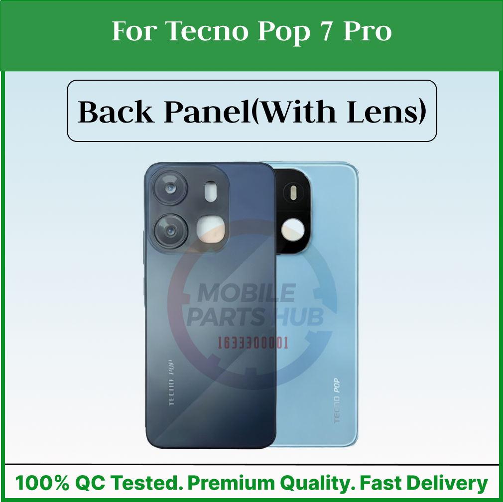 For Tecno Pop 7 Pro Back Panel/Backshell/ Casing + Camera Lens + Side Button With Logo-All Colors Available Mobile Parts & Accessories Price in Bangladesh - Mobile.com.bd