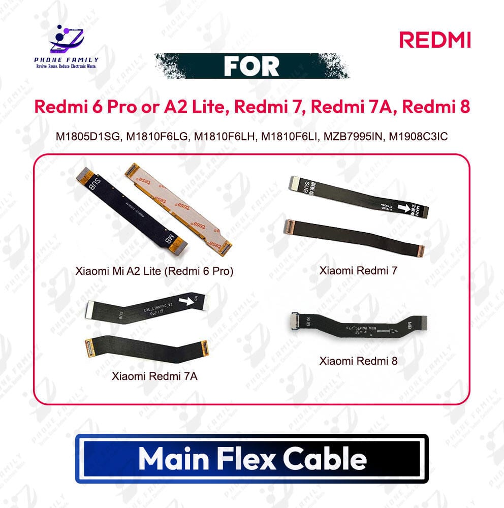 Redmi 6 Pro or A2 Lite, Redmi 7, Redmi 7A, Redmi 8 Main Board Motherboard Connector Flex Cable - Price in Bangladesh