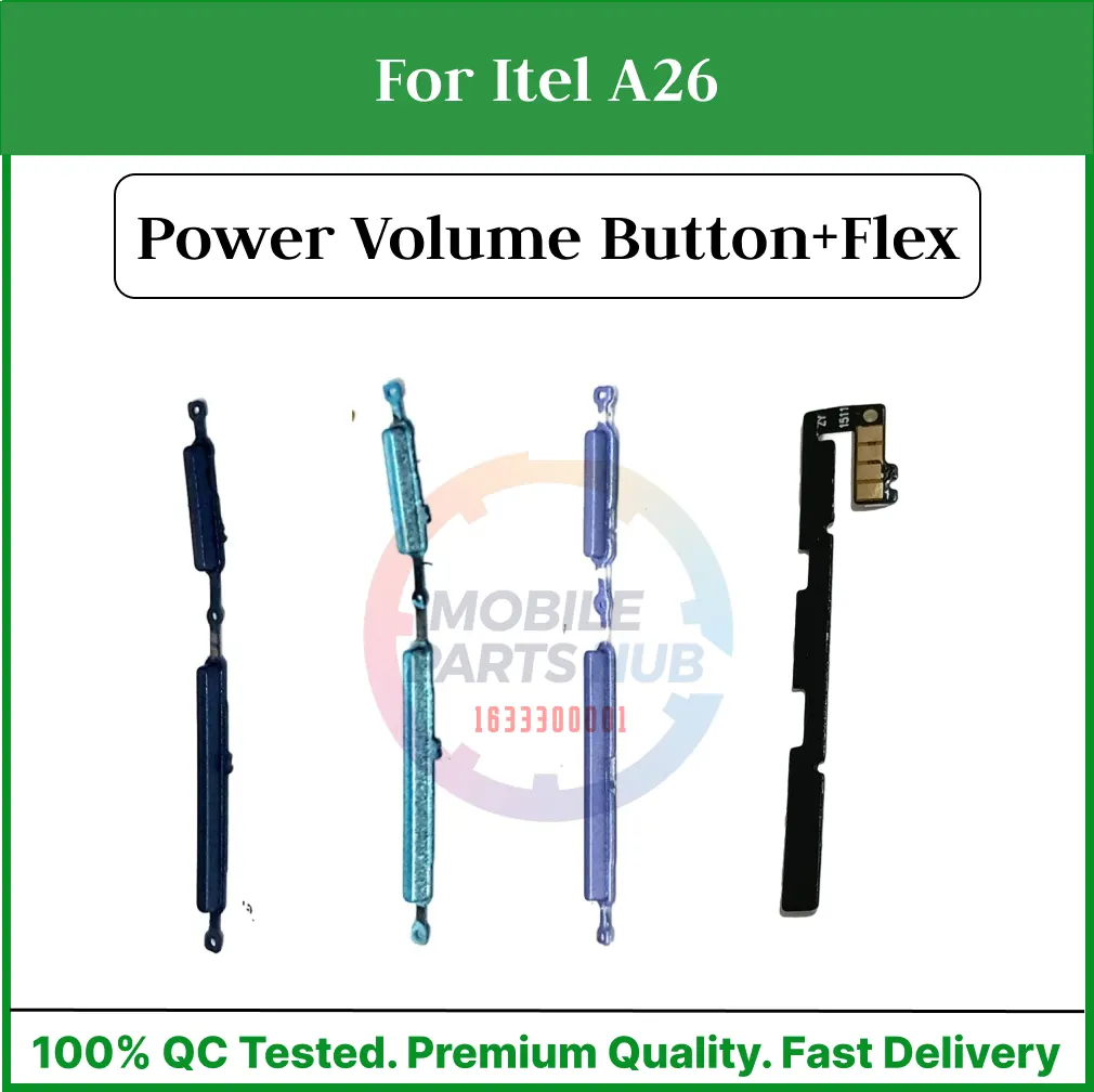 Itel A26  Compatible With External Side Buttons Power On Off switch + Volume Control Button Outside Side Keys And Power Flex Cable switch Replacement Parts Flex Cables Price in Bangladesh - Mobile.com.bd