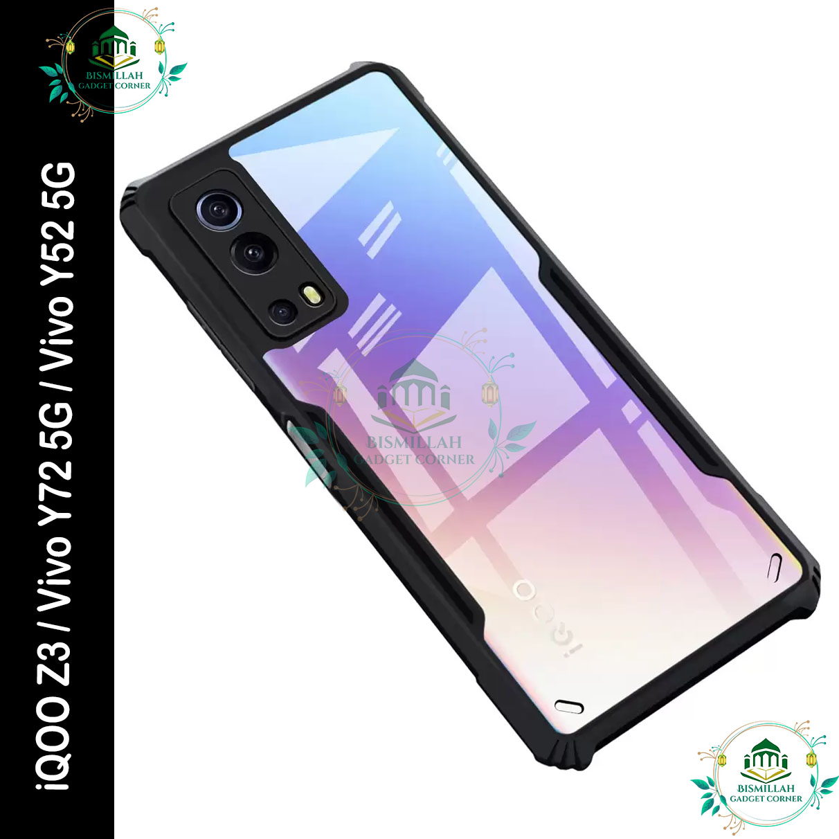Xundd Back Cover for Vivo Y72 5G Transparent Hybrid Hard PC Back Bumper