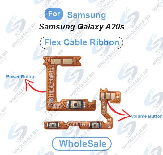 Samsung Galaxy A20s (A207) Power On/Off Switch Button Side Volume Up Down Buttons Flex Cable Replacement Parts (Wholesale) - Price in Bangladesh