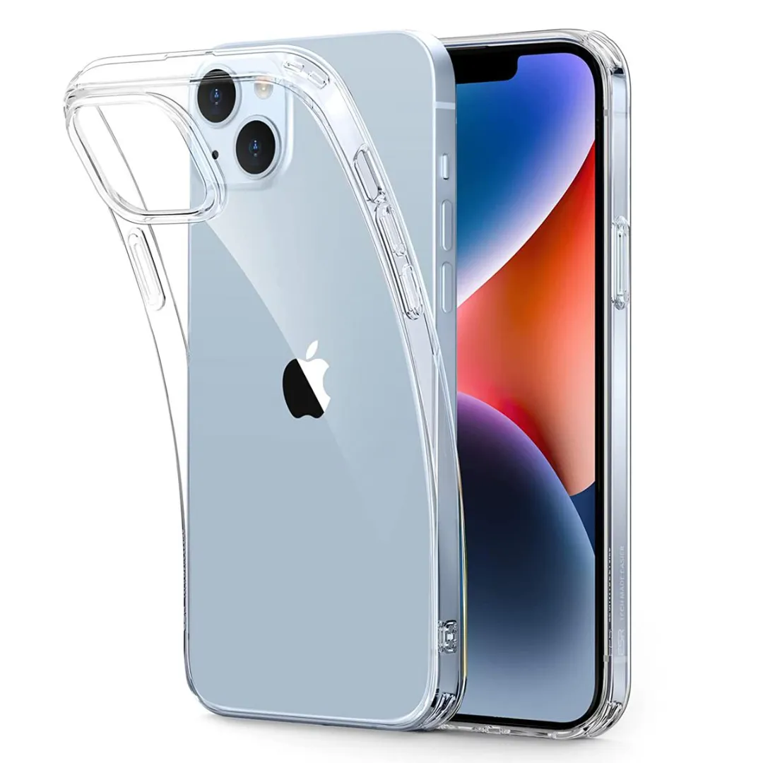 For Apple Iphone 14 6.1 2022 Premium Silicone Case Crystal Clear Soft Tpu Ultra-Thin Transparent Flexible Protective Mobile Phone Back Cover