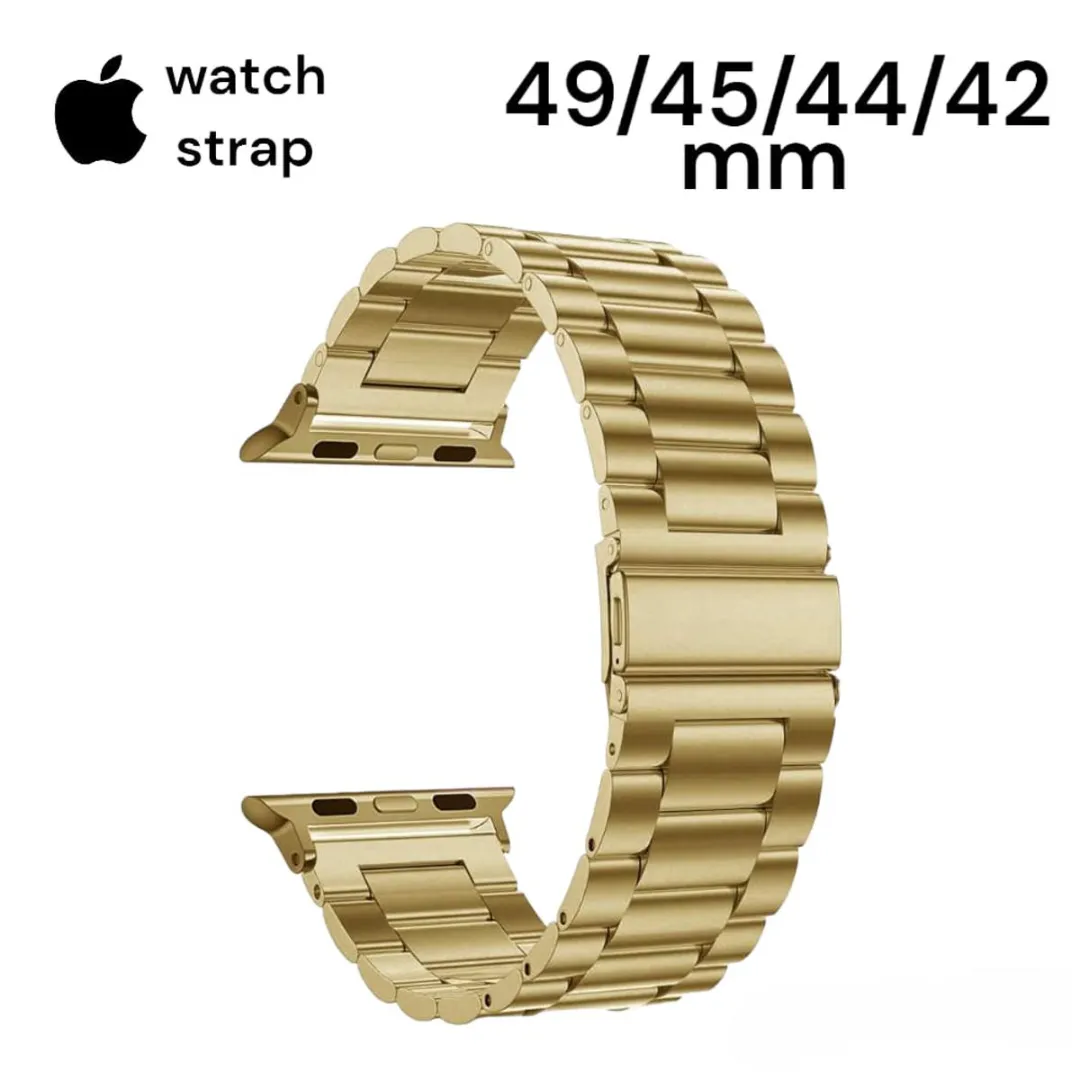 Premium Stainless Steel Watchband For Apple Watch For Apple Watch 42Mm/44Mm/45Mm/49Mm Stainless Steel Strap For Iwatch (Gold) - Price in Bangladesh