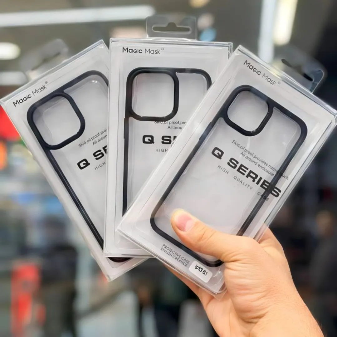 Q Series Magic Mask Carbon Clear Skid Proof Phone Cases For Iphone X Xs Max Xr 11 Pro Max 12 Pro Max 13 Pro Max 14 Pro Max 15 Pro Max 16 Pro Max Camera Protective Stylish Transparent Cover Phone Cases & Covers Price in Bangladesh - Mobile.com.bd