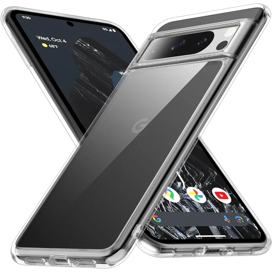 Google Pixel 8 Pro Premium Silicone Case Crystal Clear Soft Tpu Ultra-Thin Transparent Flexible Protective Mobile Phone Back Cover