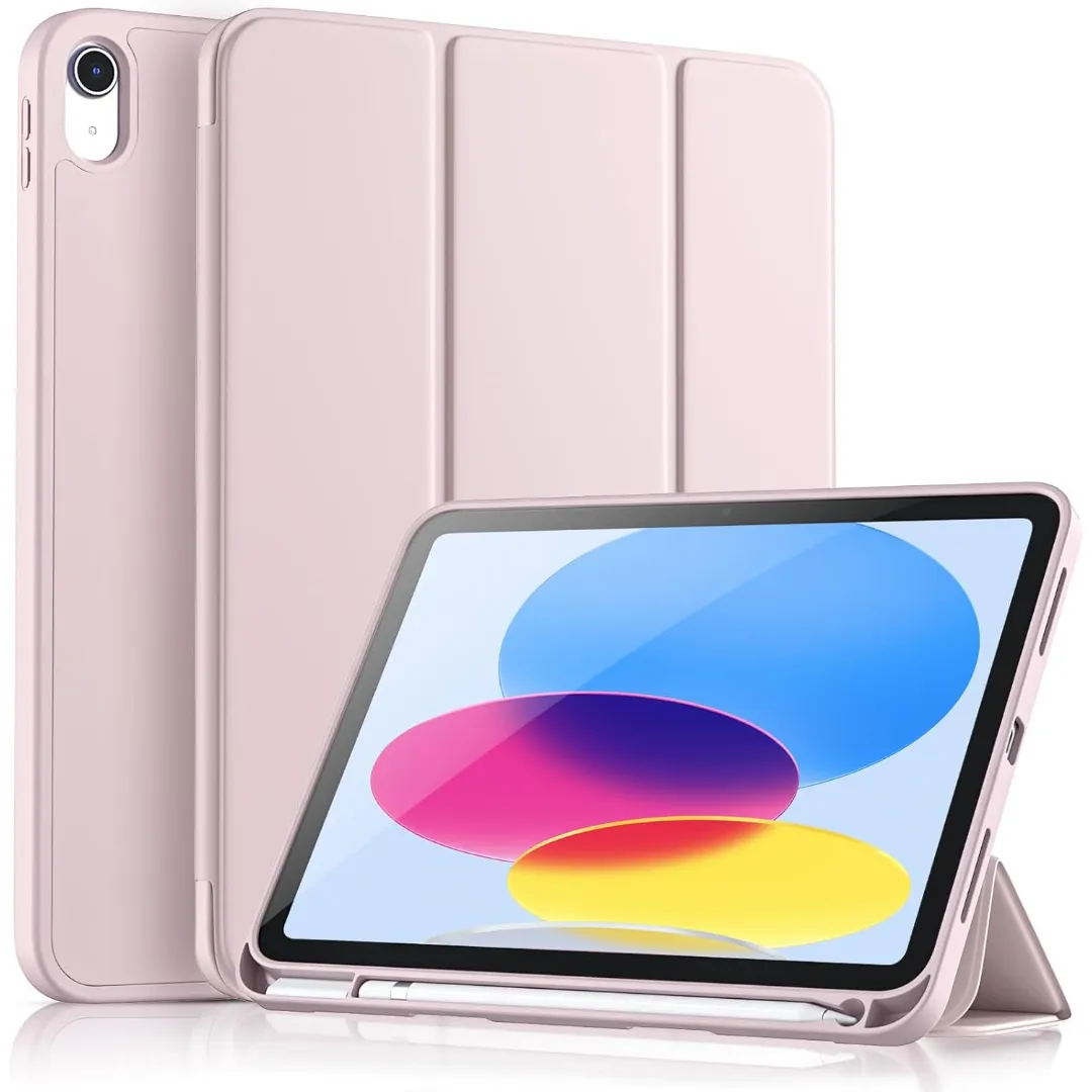 Compatible With Ipad (A16) 11Th Generation Case 11 Inch 2025, For Ipad 10Th Generation Case 10.9 Inch 2022 With Pencil Holder, Slim Trifold Stand Protective Cover With Soft Tpu Back, Black - Navy Blue