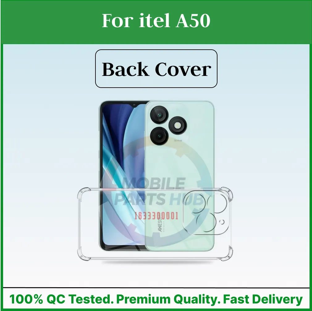 Shockproof Back Cover Case for For itel A50 A50c Raised Bump for Camera & Screen Protection | Ultra Clear Soft Silicone Back Cover for Shockproof Back Cover Case (Transparent) Mobile Parts & Accessories Price in Bangladesh - Mobile.com.bd