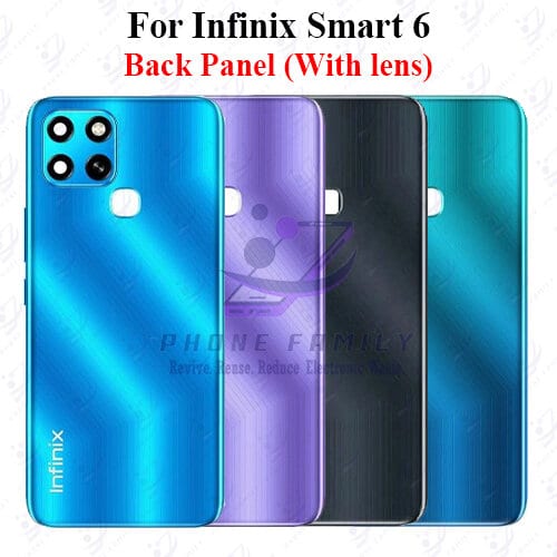 For Infinix Smart 6 Back Panel/Backshell/ Casing +Camera Lens + Side Button With Logo-All Colors Available Price in Bangladesh - Mobile.com.bd