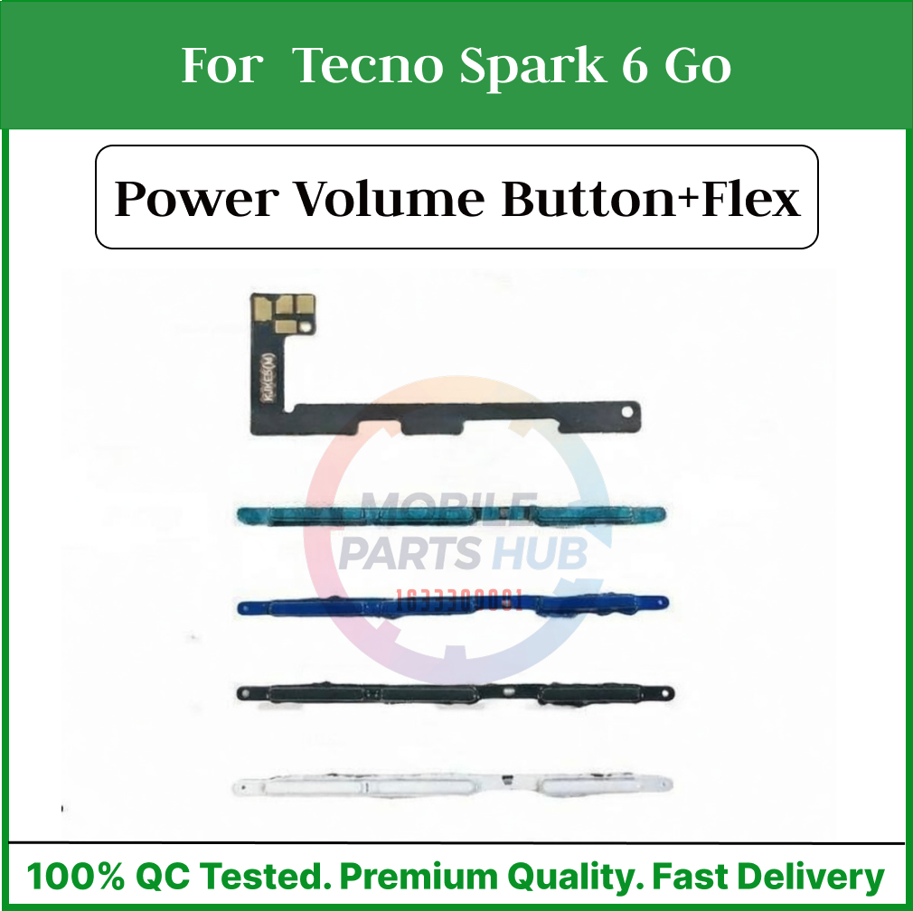 Tecno Spark 6 Go Power on / off Switch Button Side Volume Up Down Buttons +Flex Cable Replacement Parts Mobile Parts & Accessories Price in Bangladesh - Mobile.com.bd