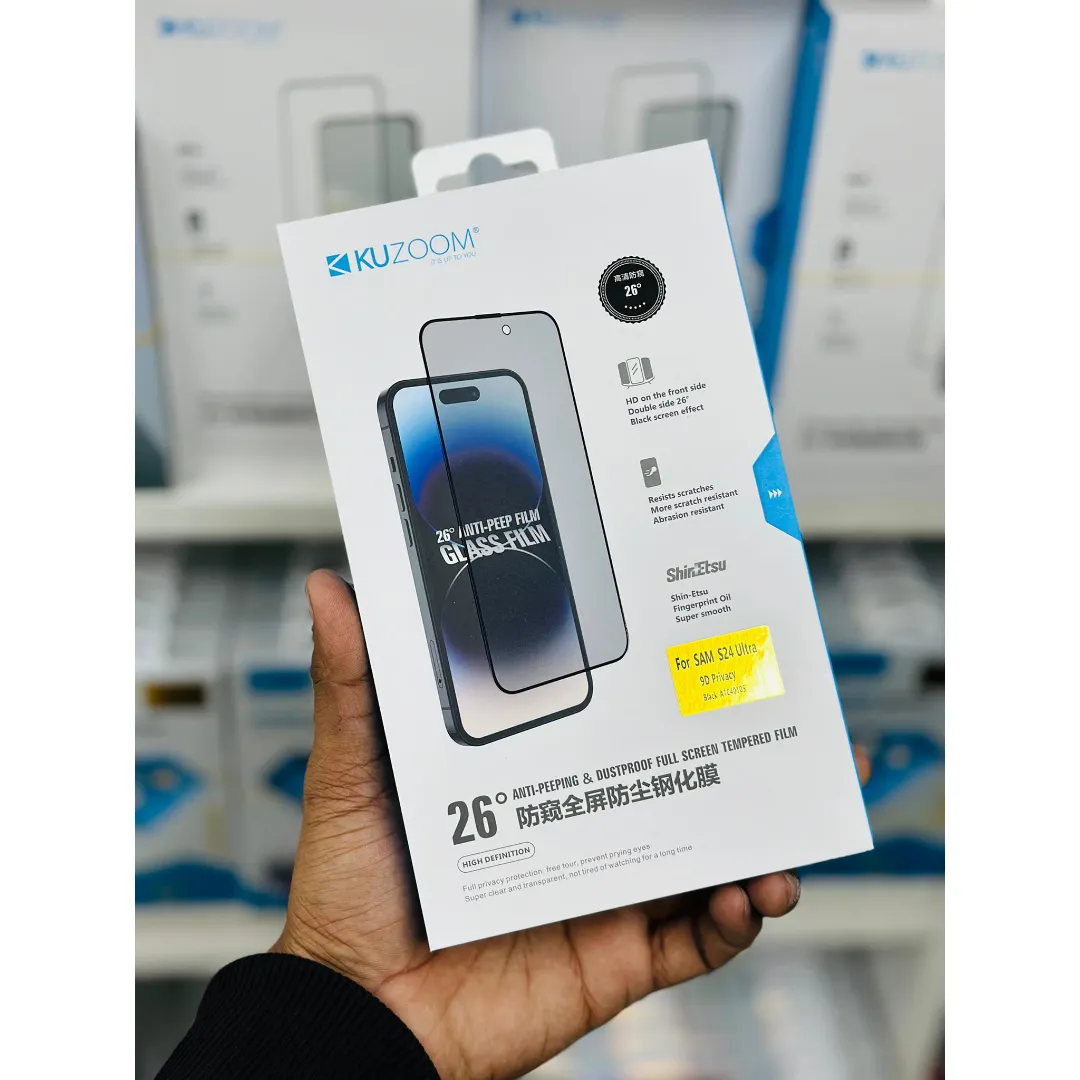 Kuzoom 26° Privacy Dustproof Full Screen Tempered Glass Screen Protector Film For Samsung Galaxy S24 Ultra 6.8 2024 (Privacy) Phone Cases & Covers Price in Bangladesh - Mobile.com.bd