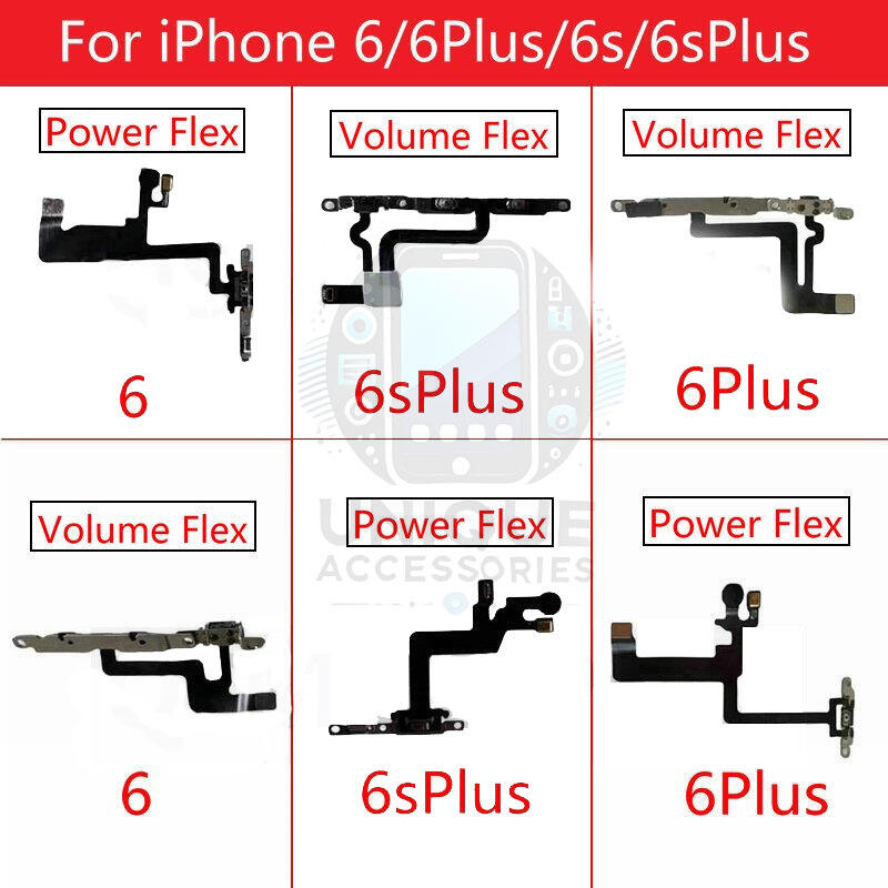Apple iPhone 6 6 Plus 6s 6s Plus Power on / off Switch Button Side Volume Up Down Buttons Flex Cable Replacement Parts Flex Cables Price in Bangladesh - Mobile.com.bd