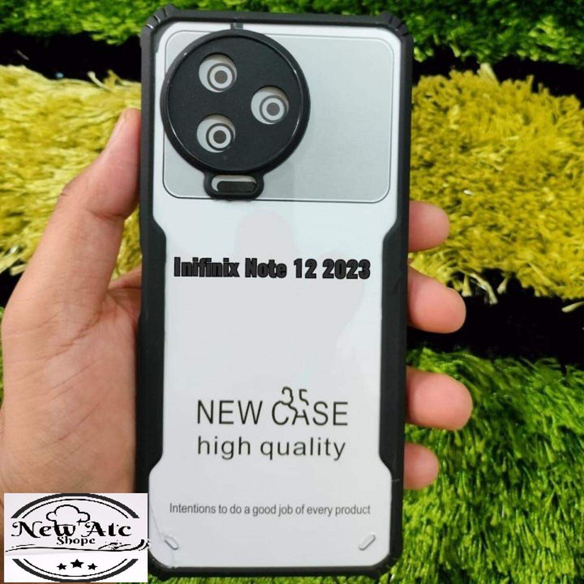 TheGiftKart Crystal Clear Infinix Note 12 2023 Back Cover Case | 360 Degree Protection | Shock Proof Design | Transparent Back Cover Case for Infinix Note 12 2023 (Black Bumper)