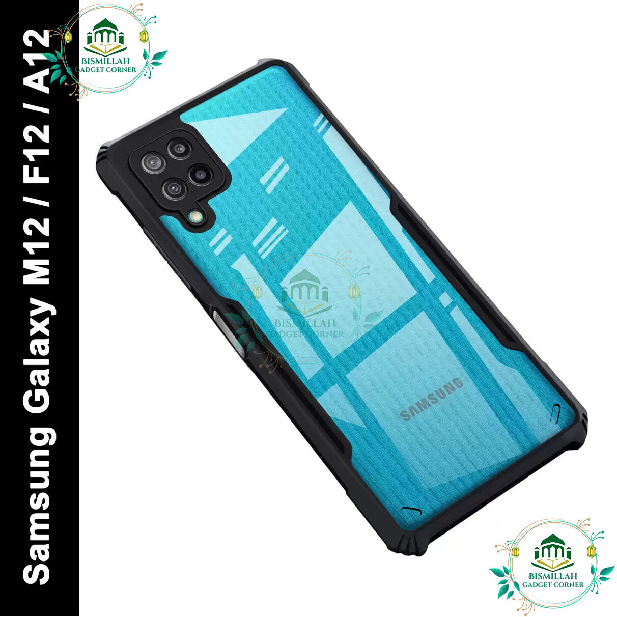 Xundd Back Cover for Samsung Galaxy A12/ Samsung Galaxy M12 / Samsung Galaxy F12 Transparent Hybrid Hard PC Back Bumper