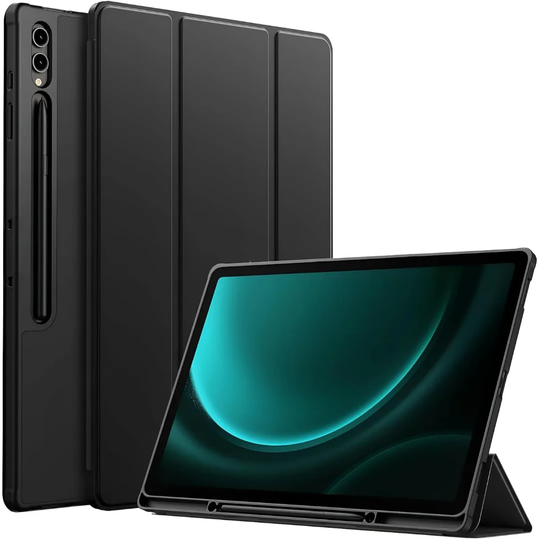 Robustrion Cover For Samsung Tab S10 Cover Case, Flip Case Cover With [S Pen Holder] For Samsung Galaxy Tab S10 Tablet Cover [Auto Sleep Wake] - Black/Blue