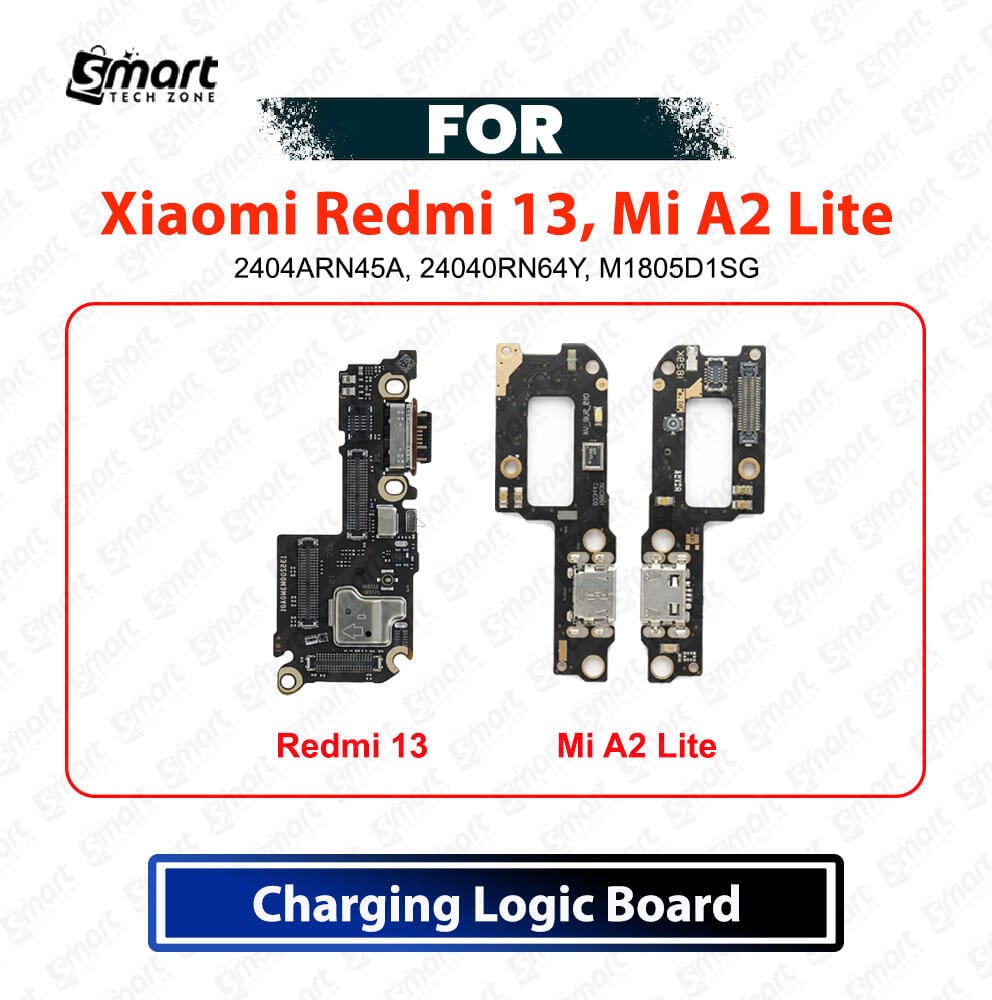 Xiaomi Redmi 13, Mi A2 Lite Charging Logic Board - USB Charging Port Dock Connector & Mic PCB Board Replacement Repair Spare Parts - Price in Bangladesh