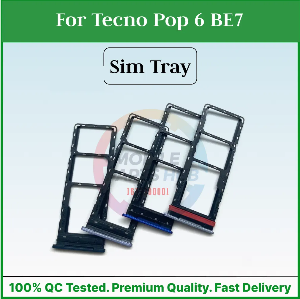 Tecno Pop 6 BE7 Sim Tray Micro SD Card Slot with Sim Ejector Pin Replacement Part Sim Trays & Ejector Pins Price in Bangladesh - Mobile.com.bd