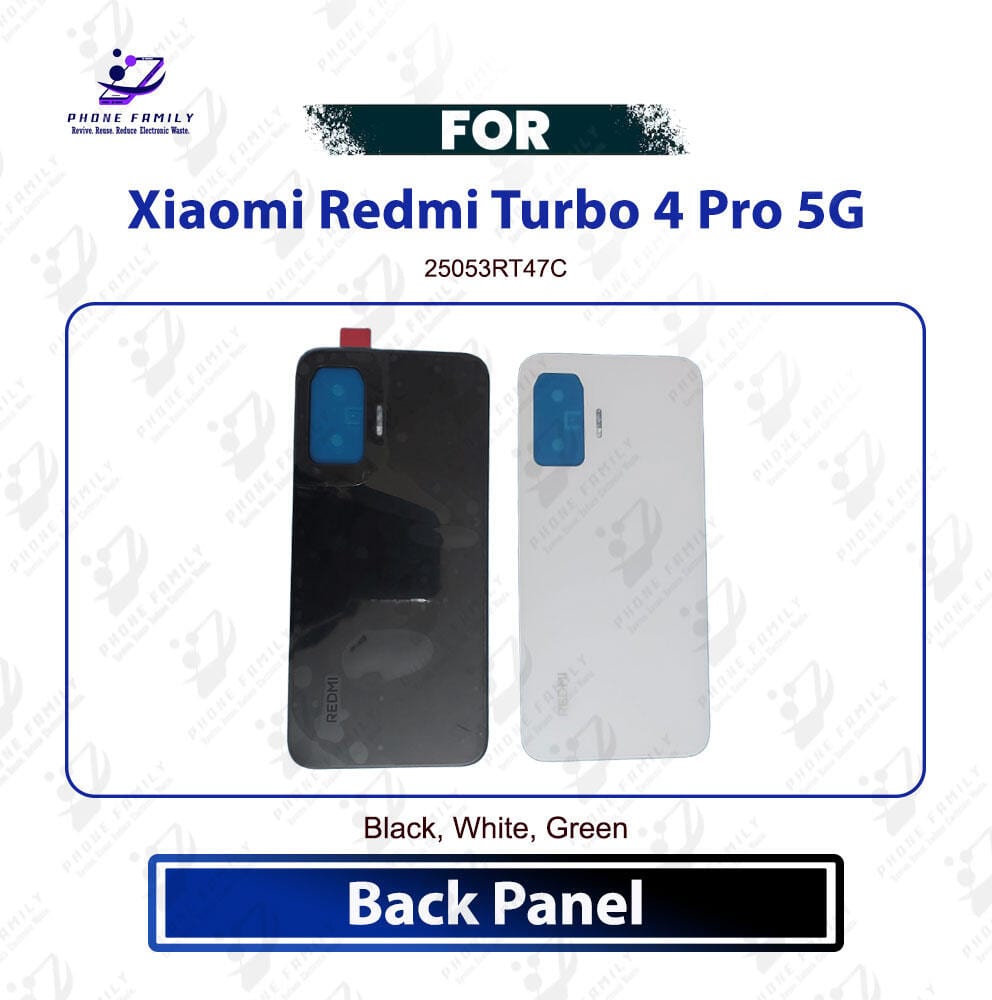 Xiaomi Redmi Turbo 4 Pro 5G Back Panel Backshell Casing With Logo All Colors Available Replacement Repair Part For 25053RT47C Price in Bangladesh - Mobile.com.bd