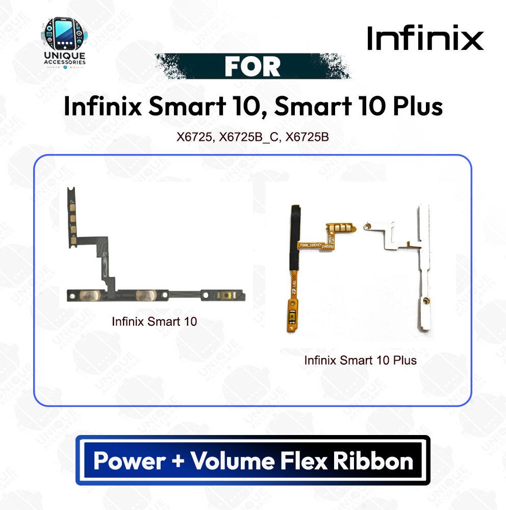 Infinix Smart 10 Smart 10 Plus Volume Button Flex Cable PCB Repair Spare Part Replacement Flex Cables Price in Bangladesh - Mobile.com.bd