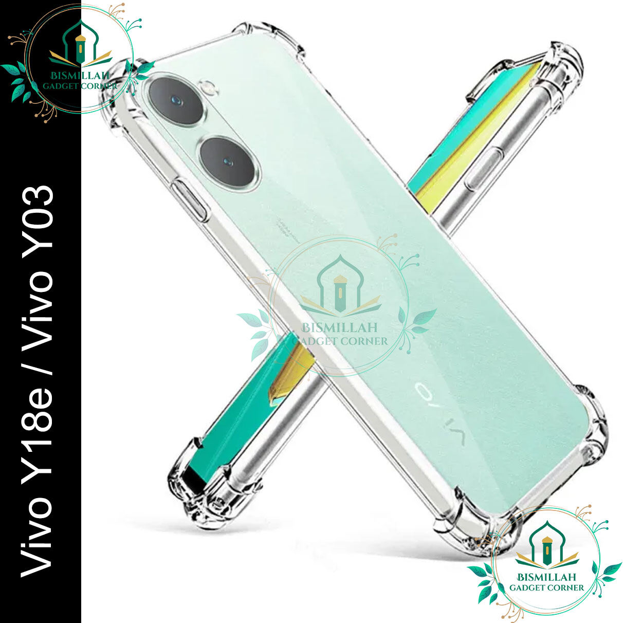 Vivo Transparent back cover For Vivo Y18E / vivo Y03 Luxury transparent Protect Back Cover Soft Case Case & Cover Price in Bangladesh - Mobile.com.bd
