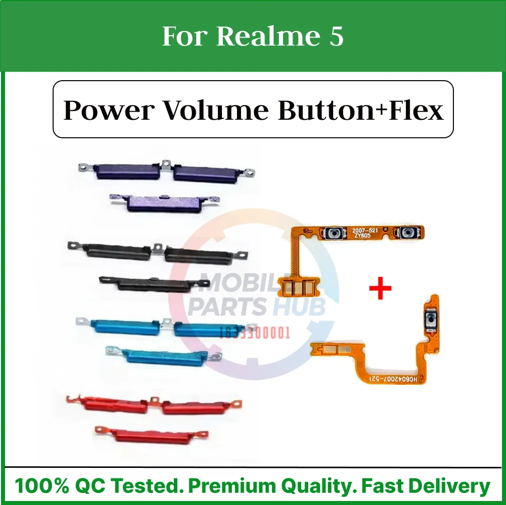 Realme 5 Power on / off Switch Button Side Volume Up Down Buttons +Flex Cable Replacement Parts Flex Cables Price in Bangladesh - Mobile.com.bd