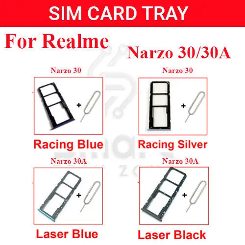 Realme Narzo 30 30A Sim Tray Micro SD Card Slot with Sim Ejector Pin Replacement Part Sim Trays & Ejector Pins Price in Bangladesh - Mobile.com.bd