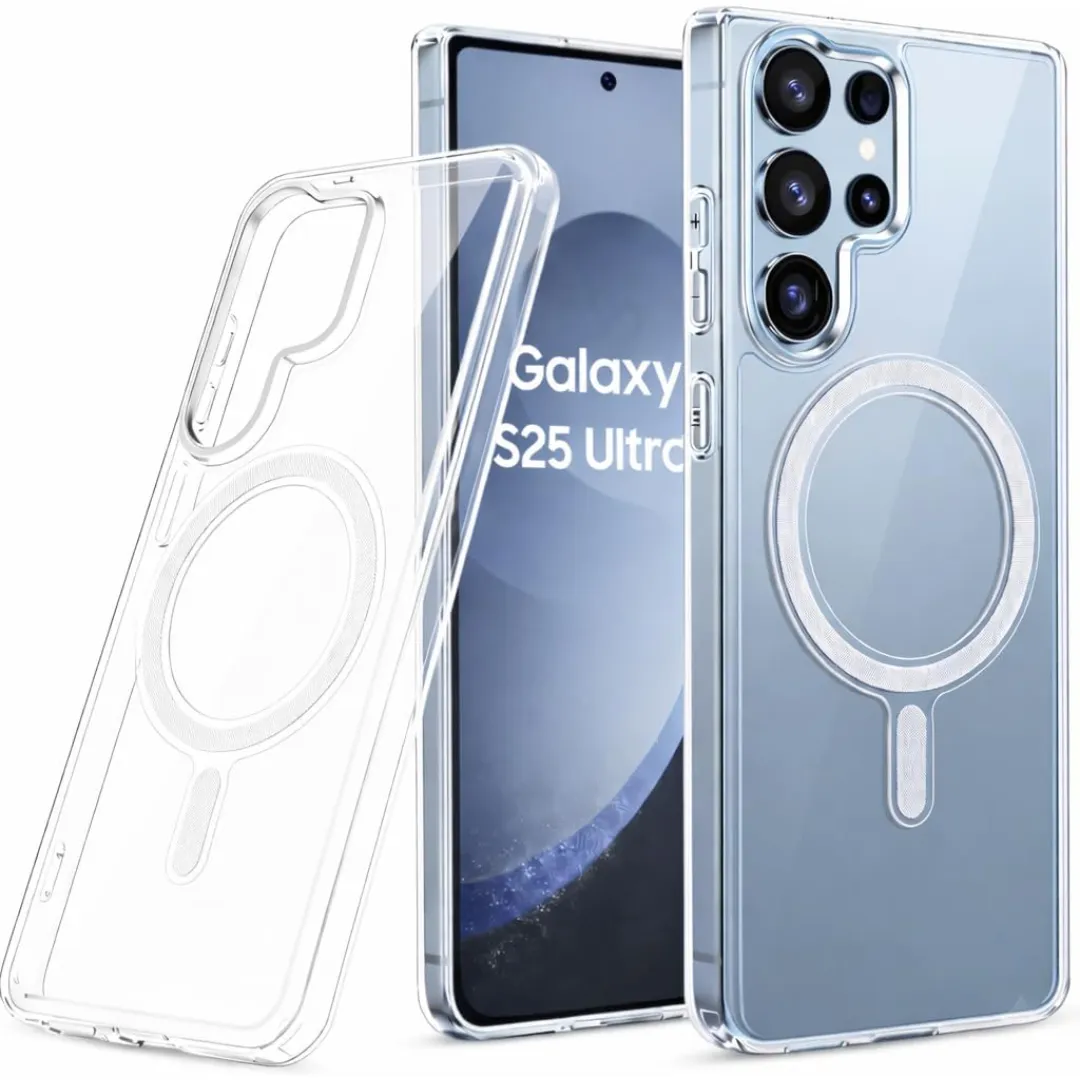 For Samsung Galaxy S25 Ultra 5G Case Clear Anti Yellowing Magnetic Military Grade Drop Protection Cell Phone Cover Compatible With Magsafe - Rugged Shockproof Protective Bumper Transparent Phone Case Phone Cases & Covers Price in Bangladesh - Mobile.com.bd