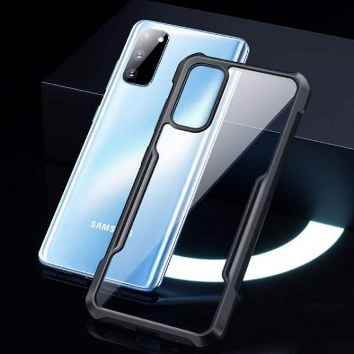 XUNDD Brand Case For Samsung Galaxy S20 S20 5G Military Grade Drop Tested Slim Clear Back with Shockproof Soft TPU Bumper Frame Cover Black and Transparent - Price in Bangladesh