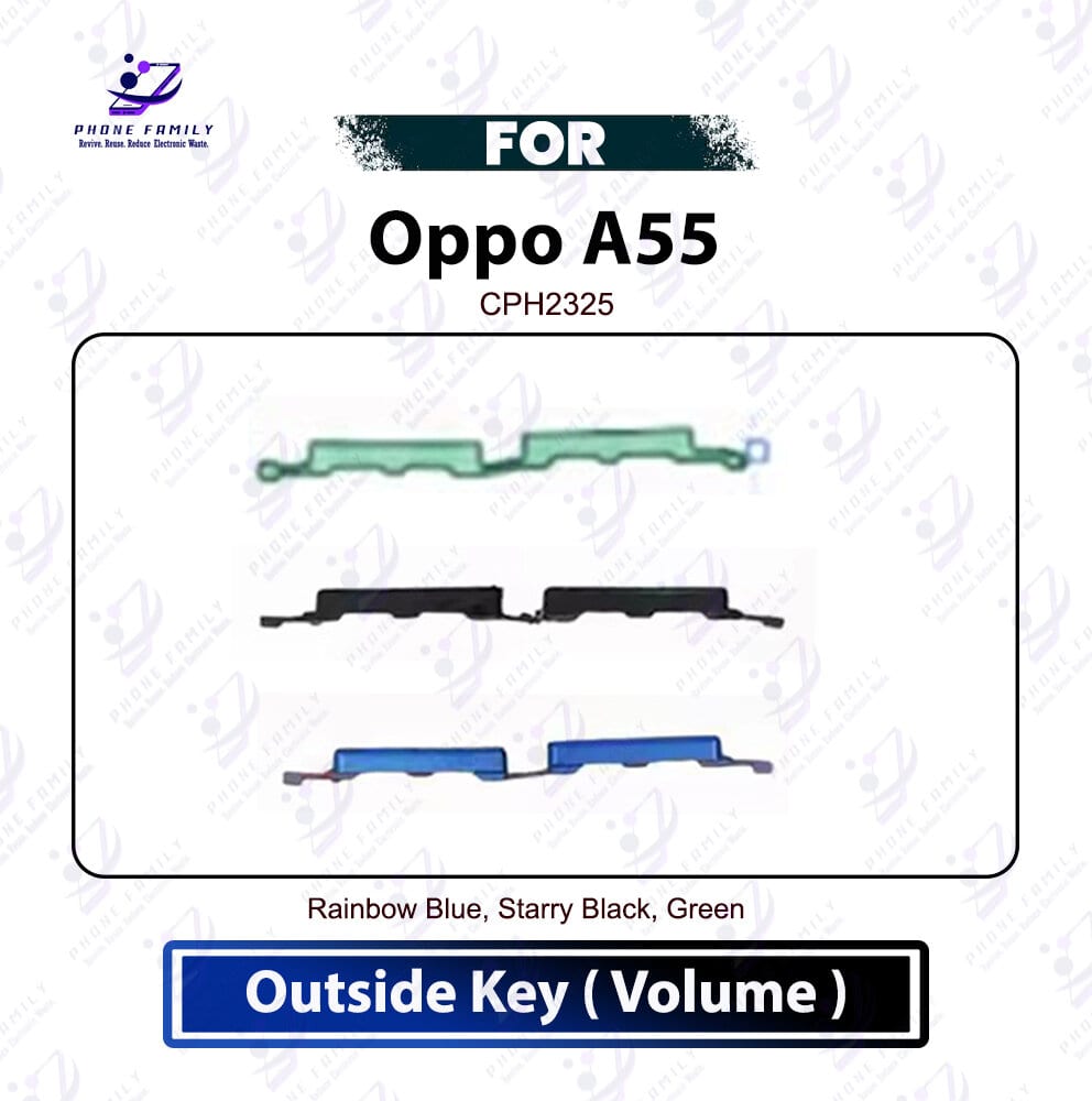 Oppo A55 External Side Keys - Volume Up Down Outside Key Replacement Repair Spare Parts CPH2325 Price in Bangladesh - Mobile.com.bd