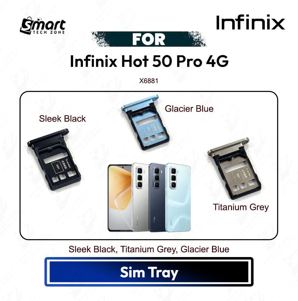 Infinix Hot 50 Pro 4G Sim Tray Micro SD Card Slot Replacement Part (X6881) Sim Card Tray Price in Bangladesh - Mobile.com.bd