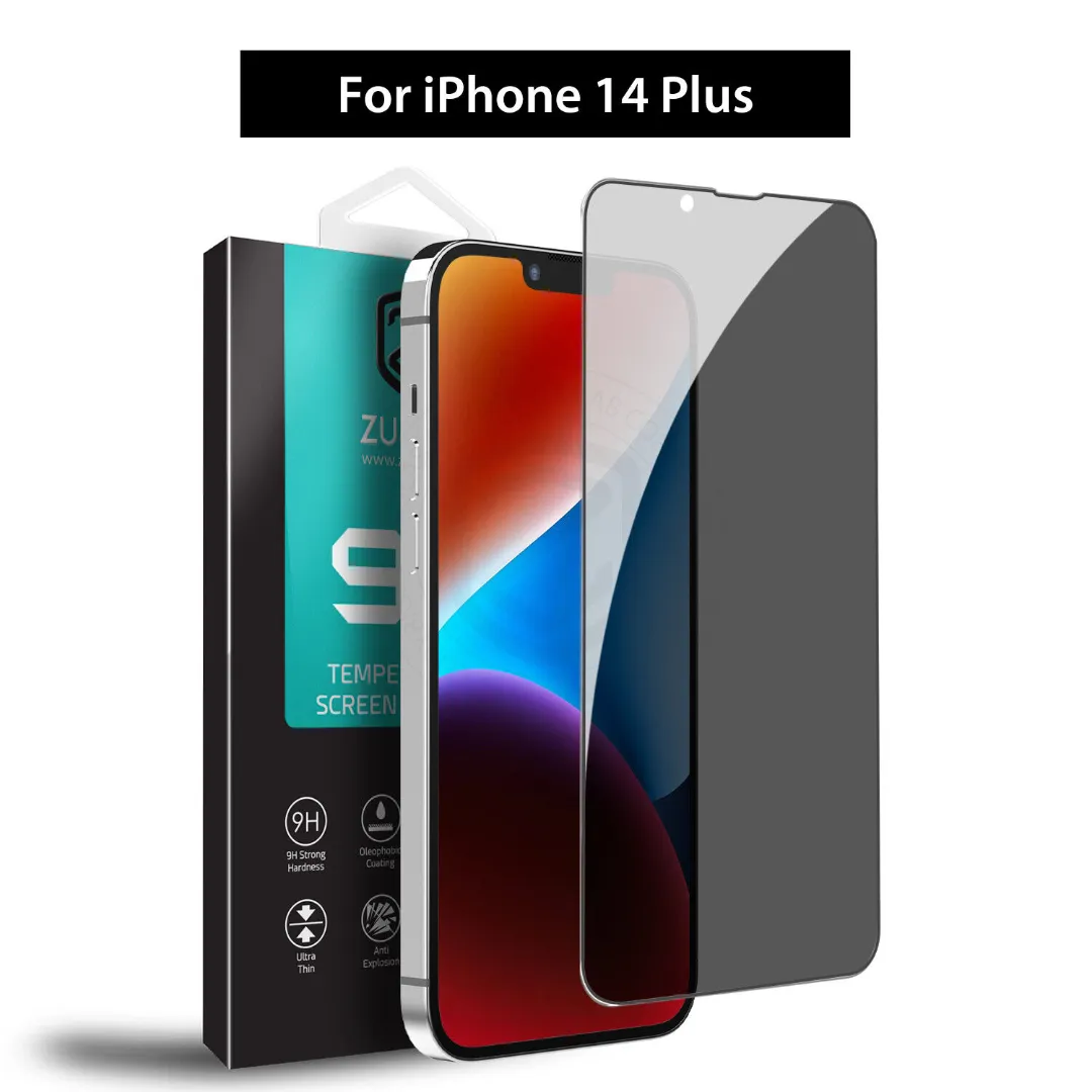 Premium 9H Privacy Tempered Glass Screen Protector For Apple Iphone 14 Plus Phone Cases & Covers Price in Bangladesh - Mobile.com.bd