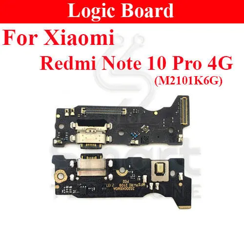 Charging Logic Board For Xiaomi Redmi Note 10 Pro 4G Charging Port For (M2101K6G) USB Plug PCB Dock Connector Replacement Parts Charging Port Parts Price in Bangladesh - Mobile.com.bd